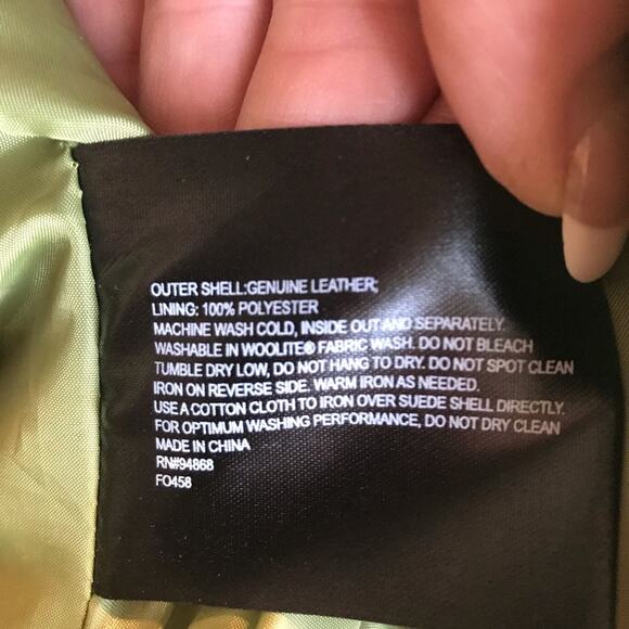 BERNARDO Leather Suede Jacket Olive Green Size Large Nordstrom - Picture 6 of 6